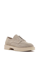 Women's Gray Suede Leather Masculine Shoes | Derimod Women's Gray Suede Leather Masculine Shoes | Derimod