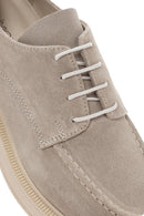 Women's Gray Suede Leather Masculine Shoes | Derimod Women's Gray Suede Leather Masculine Shoes | Derimod