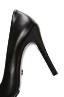 Derimod Flex Kadın Siyah İnce Topuklu Deri Stiletto | Derimod Derimod Flex Kadın Siyah İnce Topuklu Deri Stiletto | Derimod