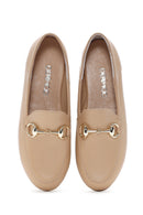 Women's Beige Leather Masculine Loafer | Derimod Women's Beige Leather Masculine Loafer | Derimod