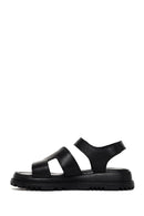 Women's Black Leather Sandals | Derimod Women's Black Leather Sandals | Derimod