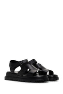 Women's Black Leather Sandals | Derimod Women's Black Leather Sandals | Derimod