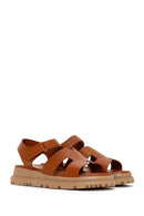 Women's Tan Leather Sandals | Derimod Women's Tan Leather Sandals | Derimod