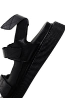 Women's Black Strappy Leather Comfort Sandals | Derimod Women's Black Strappy Leather Comfort Sandals | Derimod