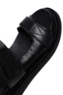 Women's Black Strappy Leather Comfort Sandals | Derimod Women's Black Strappy Leather Comfort Sandals | Derimod