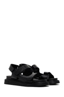 Women's Black Strappy Leather Comfort Sandals | Derimod Women's Black Strappy Leather Comfort Sandals | Derimod