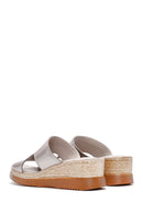 Women's Mink Thick Soled Leather Comfort Slippers | Derimod Women's Mink Thick Soled Leather Comfort Slippers | Derimod