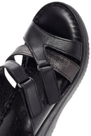 Kadın Siyah Kalın Tabanlı Deri Comfort Terlik | Derimod Kadın Siyah Kalın Tabanlı Deri Comfort Terlik | Derimod