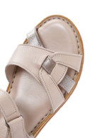 Kadın Vizon Bilekten Bantlı Deri Comfort Sandalet | Derimod Kadın Vizon Bilekten Bantlı Deri Comfort Sandalet | Derimod