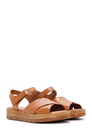 Women's Tan Ankle Strap Leather Comfort Sandals | Derimod Women's Tan Ankle Strap Leather Comfort Sandals | Derimod