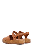 Women's Tan Ankle Strap Leather Comfort Sandals | Derimod Women's Tan Ankle Strap Leather Comfort Sandals | Derimod