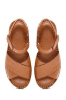 Women's Tan Ankle Strap Leather Comfort Sandals | Derimod Women's Tan Ankle Strap Leather Comfort Sandals | Derimod