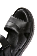 Women's Black Thick Sole Ankle Strap Leather Comfort Sandals | Derimod Women's Black Thick Sole Ankle Strap Leather Comfort Sandals | Derimod