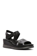Women's Black Thick Sole Ankle Strap Leather Comfort Sandals | Derimod Women's Black Thick Sole Ankle Strap Leather Comfort Sandals | Derimod