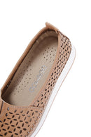 Kadın Bej Kalın Tabanlı Deri Comfort Loafer | Derimod Kadın Bej Kalın Tabanlı Deri Comfort Loafer | Derimod