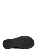 Women's Black Ankle Strap Double Buckle Leather Comfort Sandals | Derimod Women's Black Ankle Strap Double Buckle Leather Comfort Sandals | Derimod