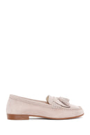 Women's Beige Suede Leather Masculine Loafer | Derimod Women's Beige Suede Leather Masculine Loafer | Derimod