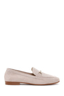 Women's Beige Suede Leather Masculine Loafer | Derimod Women's Beige Suede Leather Masculine Loafer | Derimod