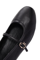 Women's Black Banded Leather Ballerinas | Derimod Women's Black Banded Leather Ballerinas | Derimod
