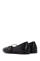 Women's Black Banded Leather Ballerinas | Derimod Women's Black Banded Leather Ballerinas | Derimod