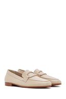 Kadın Bej Deri Casual Loafer | Derimod Kadın Bej Deri Casual Loafer | Derimod