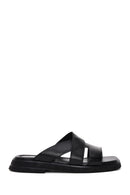 Women's Black Leather Comfort Slippers | Derimod Women's Black Leather Comfort Slippers | Derimod