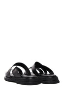 Women's Black Leather Comfort Slippers | Derimod Women's Black Leather Comfort Slippers | Derimod