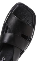 Women's Black Leather Comfort Slippers | Derimod Women's Black Leather Comfort Slippers | Derimod