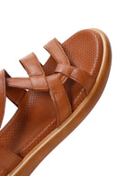 Kadın Taba Bilekten Bantlı Deri Comfort Sandalet | Derimod Kadın Taba Bilekten Bantlı Deri Comfort Sandalet | Derimod