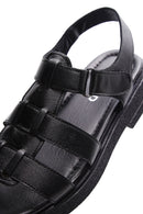 Kadın Siyah Bilekten Bantlı Deri Comfort Sandalet | Derimod Kadın Siyah Bilekten Bantlı Deri Comfort Sandalet | Derimod