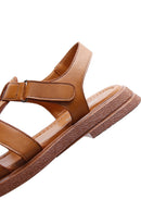 Kadın Taba Bilekten Bantlı Deri Comfort Sandalet | Derimod Kadın Taba Bilekten Bantlı Deri Comfort Sandalet | Derimod