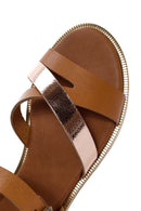Women's Tan Ankle Strap Leather Comfort Sandals | Derimod Women's Tan Ankle Strap Leather Comfort Sandals | Derimod