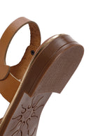 Women's Tan Ankle Strap Leather Comfort Sandals | Derimod Women's Tan Ankle Strap Leather Comfort Sandals | Derimod