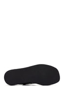 Kadın Siyah Bilekten Bantlı Deri Comfort Sandalet | Derimod Kadın Siyah Bilekten Bantlı Deri Comfort Sandalet | Derimod