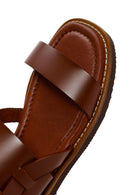 Kadın Taba Bilekten Bantlı Deri Comfort Sandalet | Derimod Kadın Taba Bilekten Bantlı Deri Comfort Sandalet | Derimod