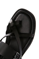 Women's Black Ankle Strap Flip Flop Leather Comfort Sandals | Derimod Women's Black Ankle Strap Flip Flop Leather Comfort Sandals | Derimod