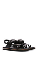 Women's Black Ankle Strap Flip Flop Leather Comfort Sandals | Derimod Women's Black Ankle Strap Flip Flop Leather Comfort Sandals | Derimod