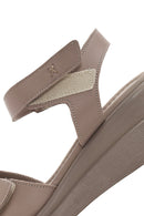 Women's Mink Ankle Strap Leather Comfort Sandals | Derimod Women's Mink Ankle Strap Leather Comfort Sandals | Derimod