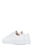 Women's White Lace-Up Leather Sneaker | Derimod Women's White Lace-Up Leather Sneaker | Derimod