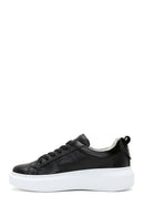 Women's Black Lace-Up Leather Sneaker | Derimod Women's Black Lace-Up Leather Sneaker | Derimod