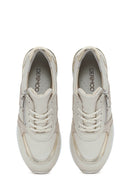 Women's Beige Wedge Heeled Side Zipper Suede Leather Sports Shoes | Derimod Women's Beige Wedge Heeled Side Zipper Suede Leather Sports Shoes | Derimod