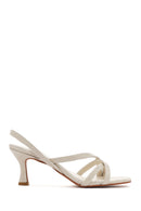 Women's White Strappy Thin Heel Leather Sandals | Derimod Women's White Strappy Thin Heel Leather Sandals | Derimod