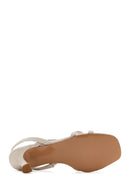 Women's White Strappy Thin Heel Leather Sandals | Derimod Women's White Strappy Thin Heel Leather Sandals | Derimod
