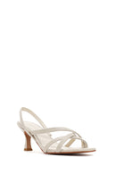 Women's White Strappy Thin Heel Leather Sandals | Derimod Women's White Strappy Thin Heel Leather Sandals | Derimod