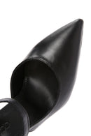 Women's Black Ankle Strap Thin Heeled Leather Shoes | Derimod Women's Black Ankle Strap Thin Heeled Leather Shoes | Derimod