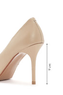 Kadın Bej Topuklu Deri Stiletto | Derimod Kadın Bej Topuklu Deri Stiletto | Derimod