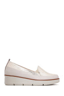 Women's Beige Leather Comfort Loafer | Derimod Women's Beige Leather Comfort Loafer | Derimod