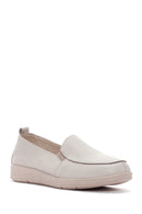 Kadın Krem Deri Comfort Loafer | Derimod Kadın Krem Deri Comfort Loafer | Derimod
