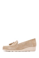 Kadın Bej Deri Comfort Loafer | Derimod Kadın Bej Deri Comfort Loafer | Derimod
