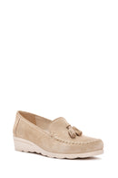 Kadın Bej Deri Comfort Loafer | Derimod Kadın Bej Deri Comfort Loafer | Derimod